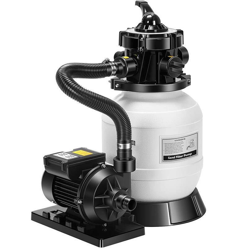 10"‑16" Sand Filter Pool Pump 2087 GPH 7‑Way Valve Timer In/Above Ground System gallery