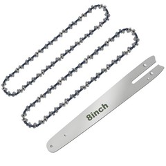 8 Inch Chainsaw Chain Replacement 2 Chains and 1 Guide Bar for 8 Inch Mini Ch…