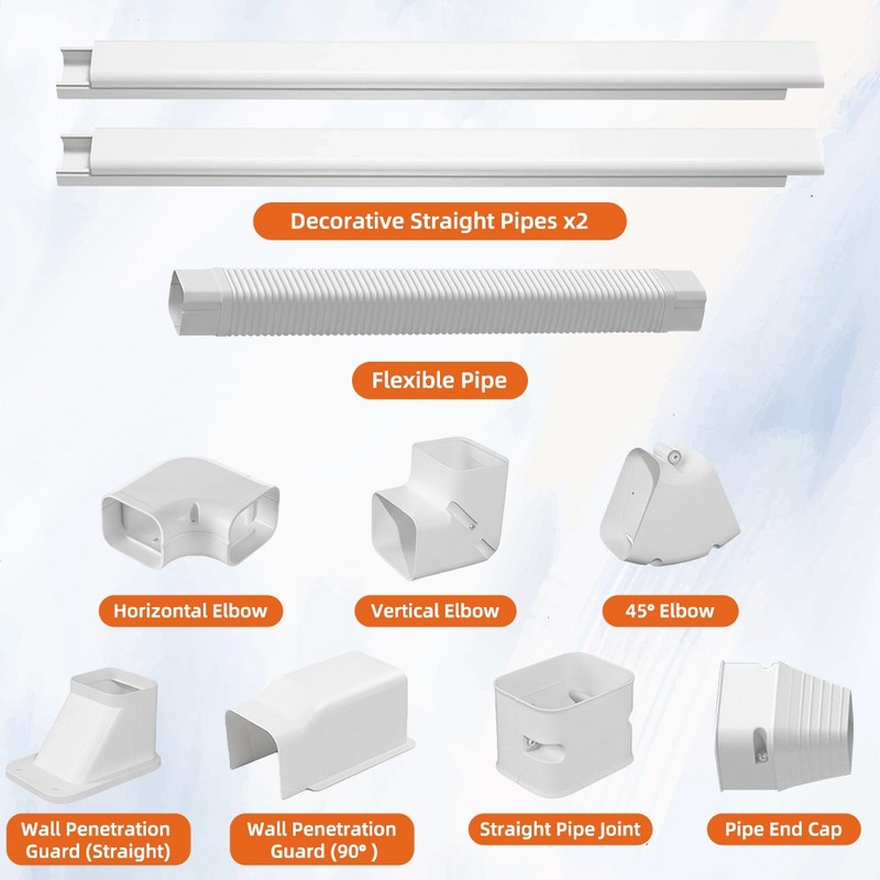 For Mini Split/Central Air Conditioner Decorative PVC 3" W Line Set Cover Kit gallery