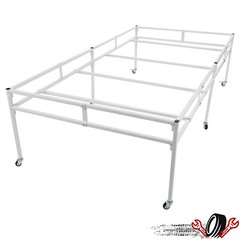 White Rolling Flood Table Stand Hydroponic Germination Trays Plants 4’x8′, 4’x4′