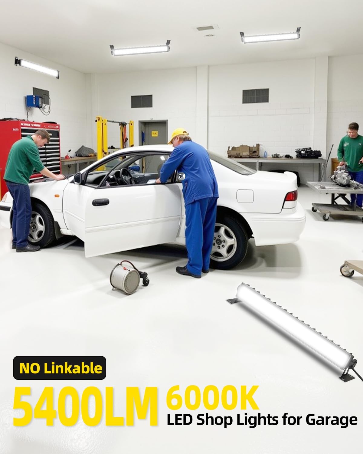 45W LED Shop Light 5400LM Plug In Garage Overhead Light Fixture 6FT Cord gallery
