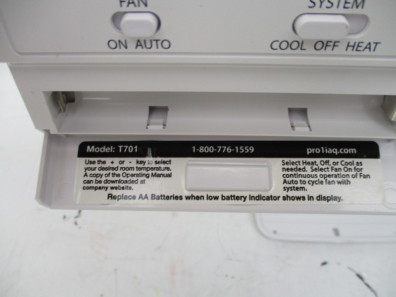 Pro1 AQ T701 Digital Non-Programmable Thermostat 1 Heat/1 Cool/On-Auto Stages gallery