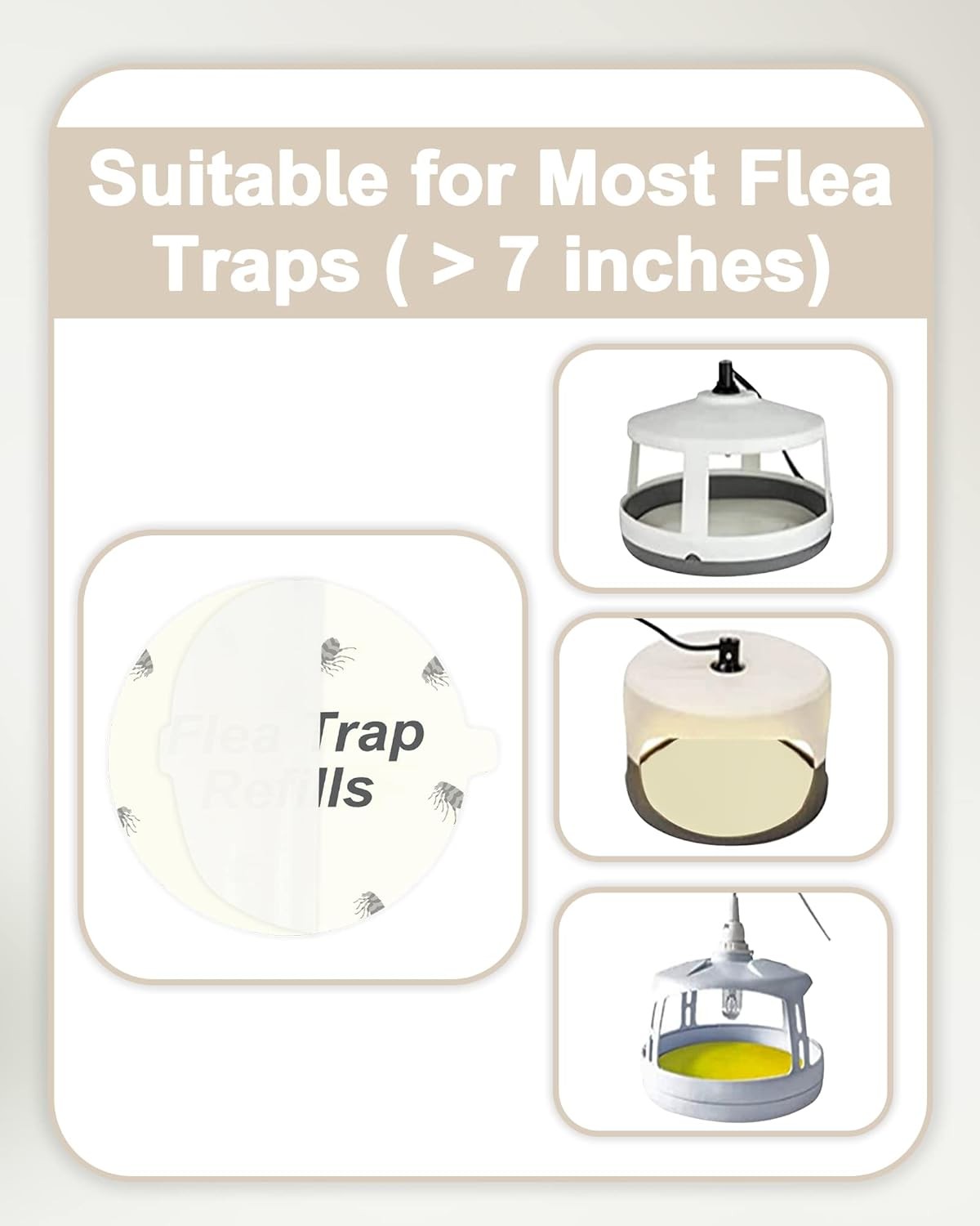20 Pack Flea Trap Refill Discs Replacement Glue Boards 7.1 Sticky Pads Fits New gallery