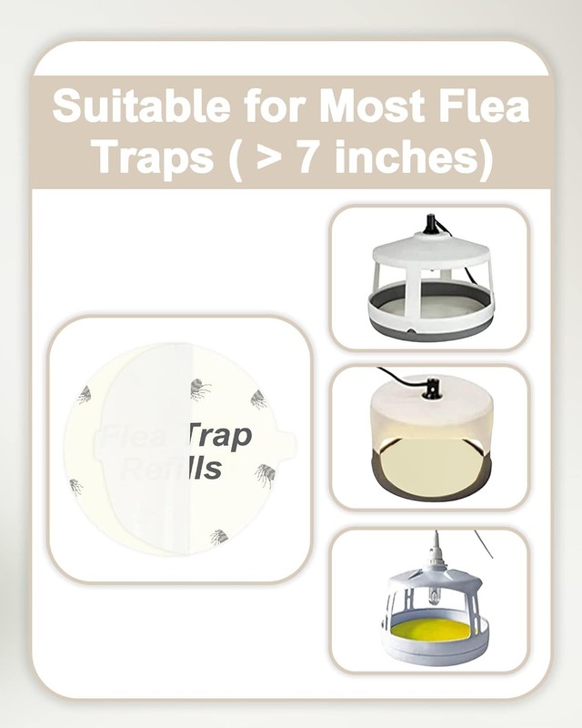 20 Pack Flea Trap Refill Discs Replacement Glue Boards 7.1 Sticky Pads Fits New gallery