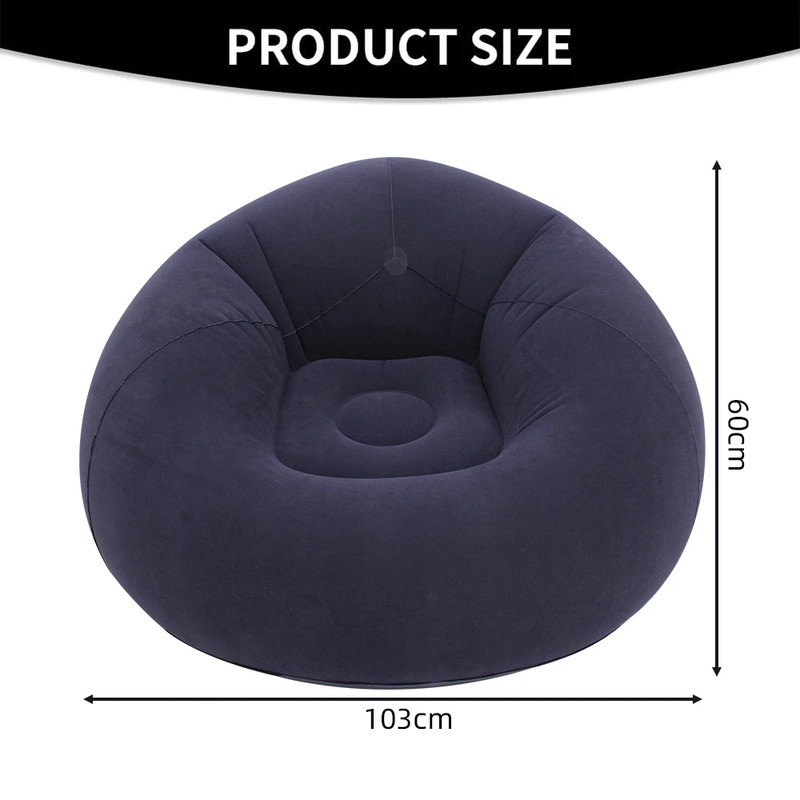 Lazy Inflatable Sofa Portable Foldable Pvc Flocking Single-Person Inflatable Sof gallery