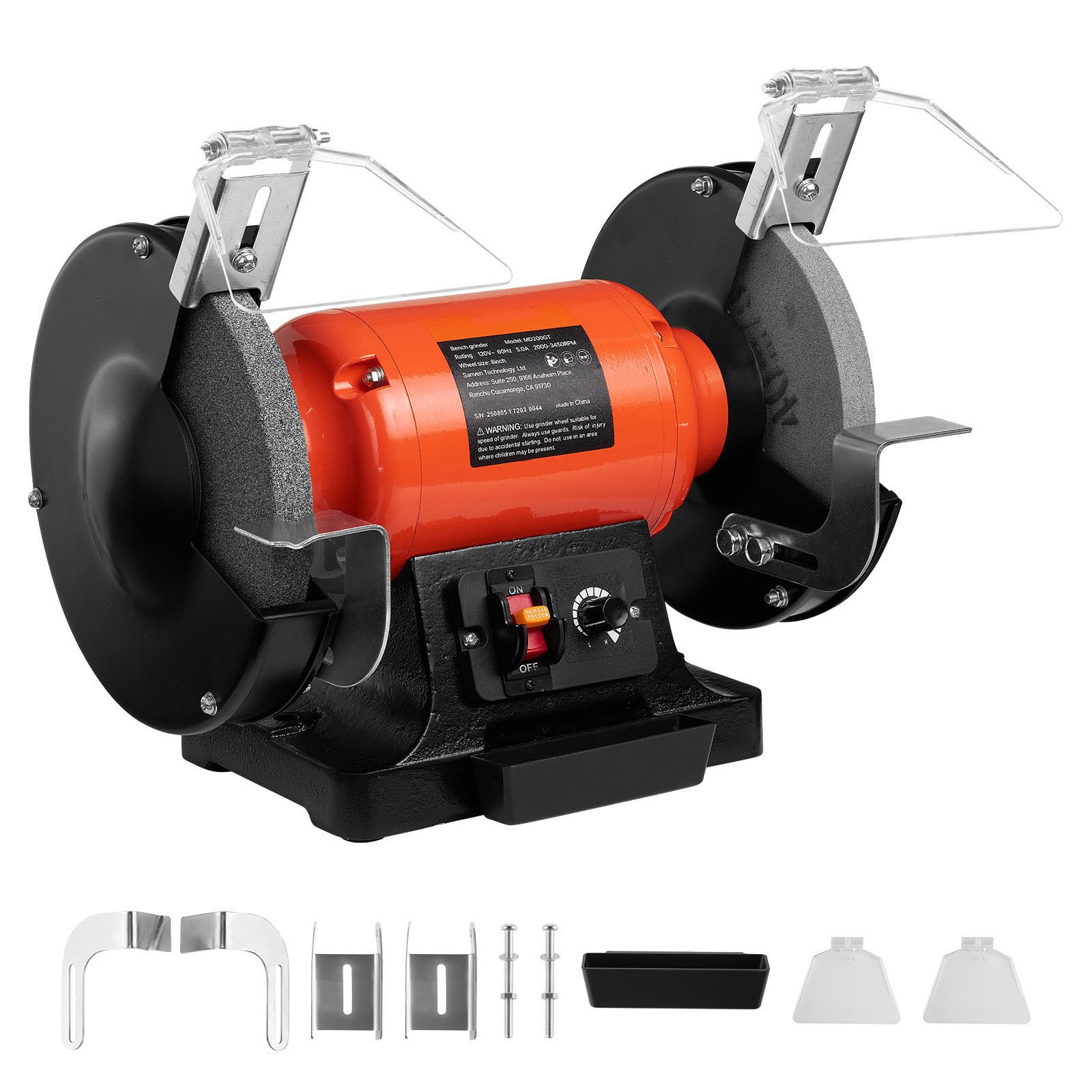 Uimoso 8-Inch Variable Speed Bench Grinder, 2000-3450 RPM, 550W, 5A Power gallery