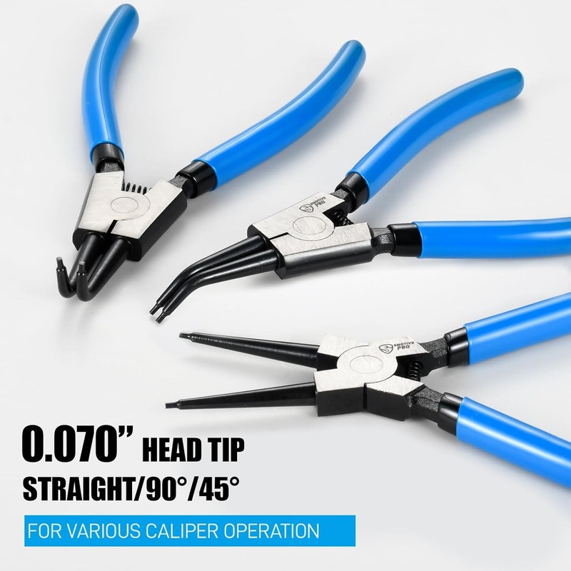 Precision 6PCS 7" Snap Ring Pliers Set - Complete 0°/45°/90° Angled Jaw Options gallery