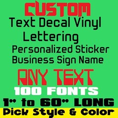 CUSTOM TEXT NAME Personalized Vinyl Lettering Decal Sticker , Car, Door, Window
