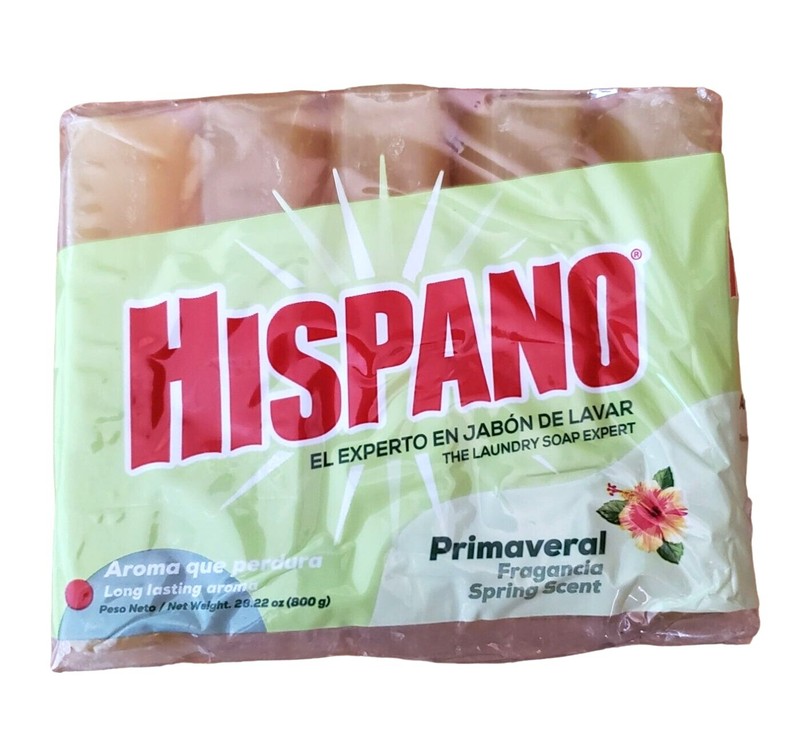 Hispano Laundry Soap Primaveral Soap Fresh Spring Scent 160 Gram bars 5 bars/PK gallery