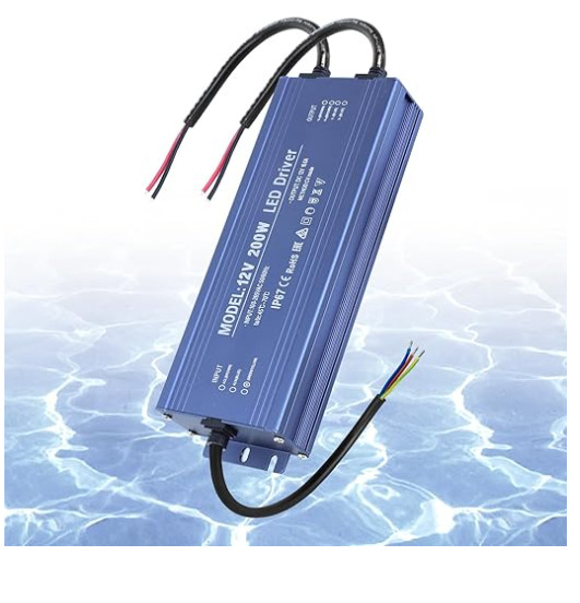 12V 200W LED Driver Waterproof IP67, Ultra Slim LED Transformer 110V AC to 12V D