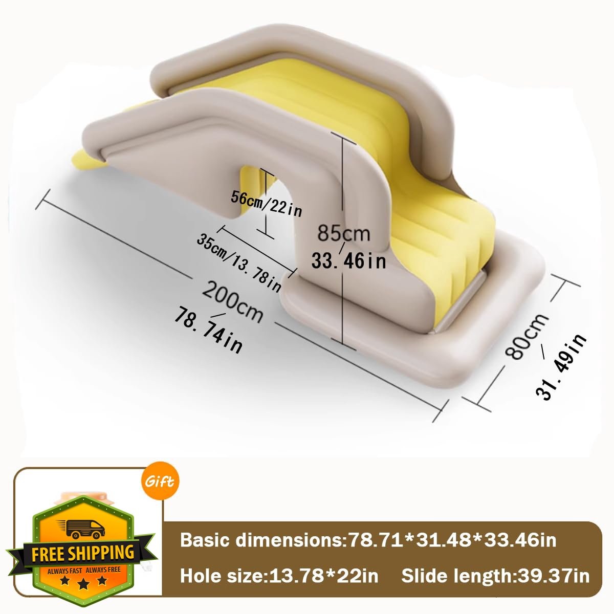 Houtclort Inflatable Pool Slide Yellow Universal Backyard gallery