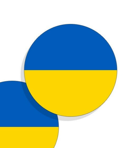Ukraine Flag Stickers Flag Decals Round Indoor Outdoor Circles 4 pack Ukraine gallery