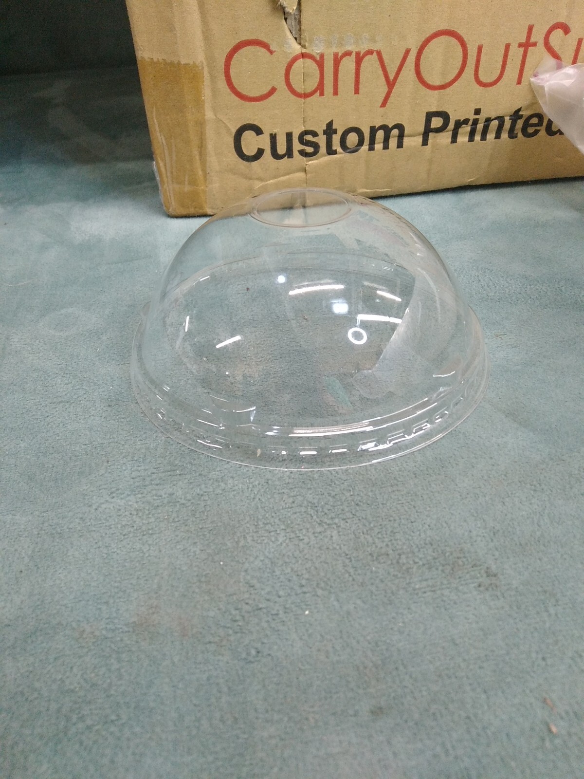 Dome Lids 16 oz Clear plastic 50pk 112mm apo cups new in pack no hole center gallery