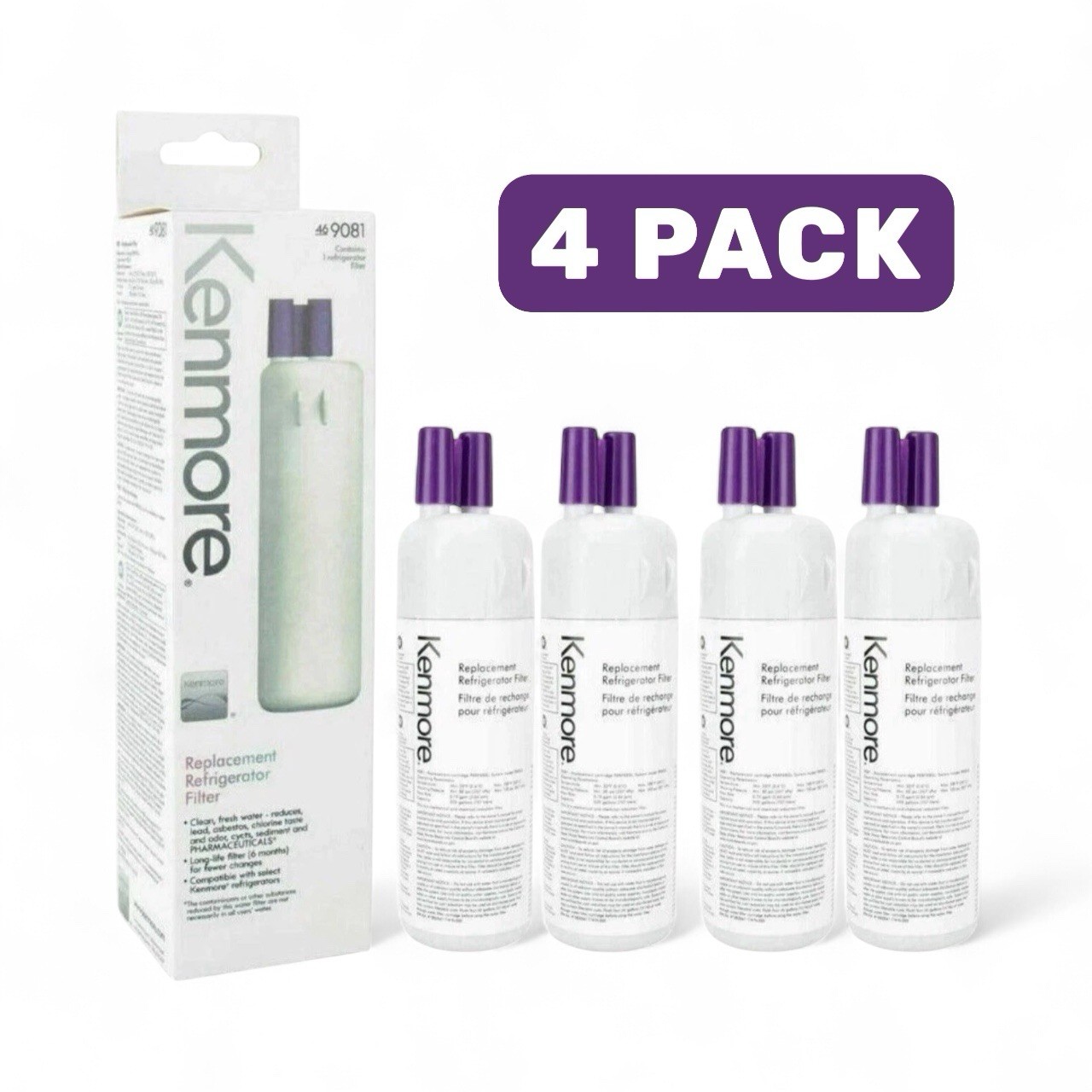 4 Pack For 9081 46-9081 46-9930 Replacement Refrigerator Water Filter Kenmore gallery