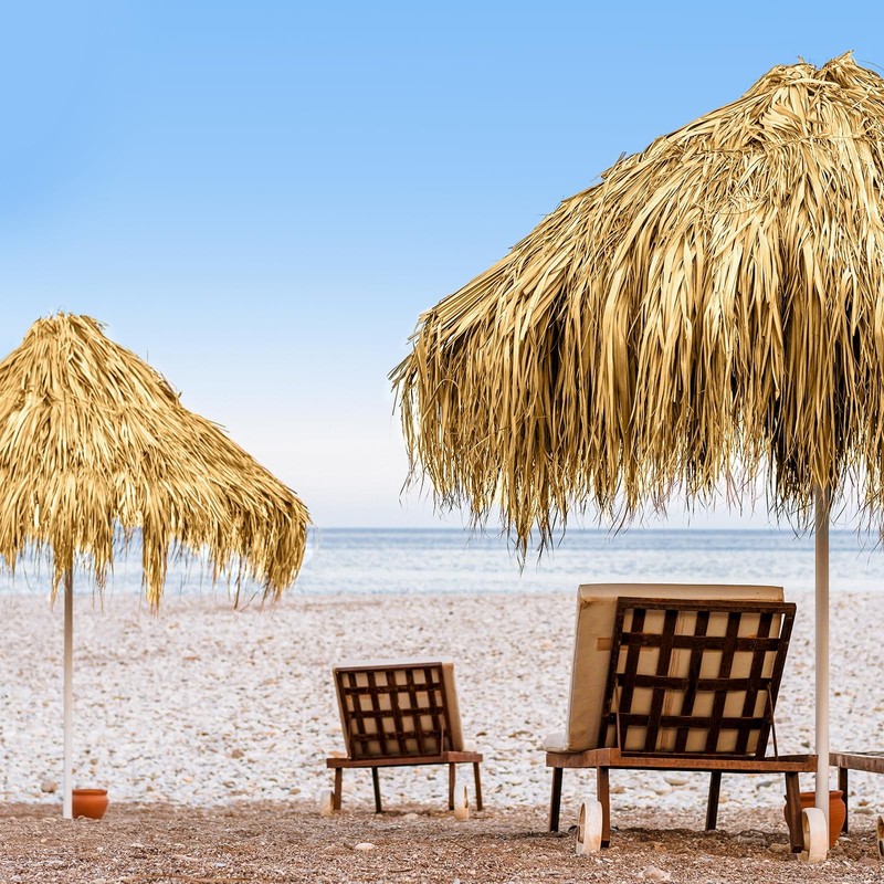 Artificial Thatch Roofing Rolls Yellow 16 x 157 Tiki Bar Palapa Garden gallery