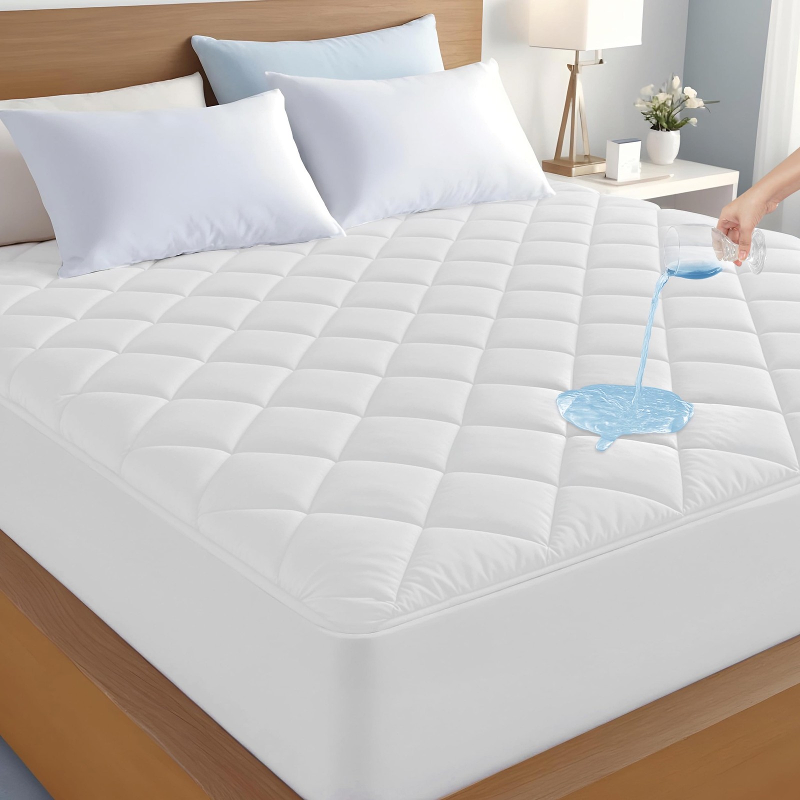 Lux Decor Collection Mattress Pad - King Mattress Cover Stretches Up to 16 Inche gallery