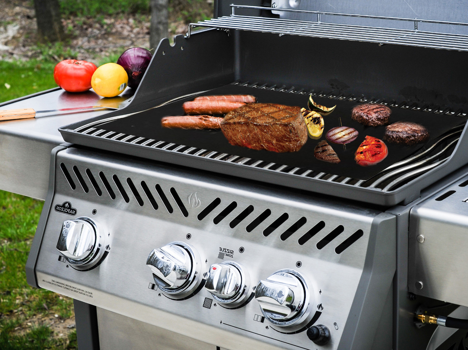 BBQ GRILL MAT set of 2 sheets, Reusable, Non-stick, Make Grilling Easy BBQ! gallery