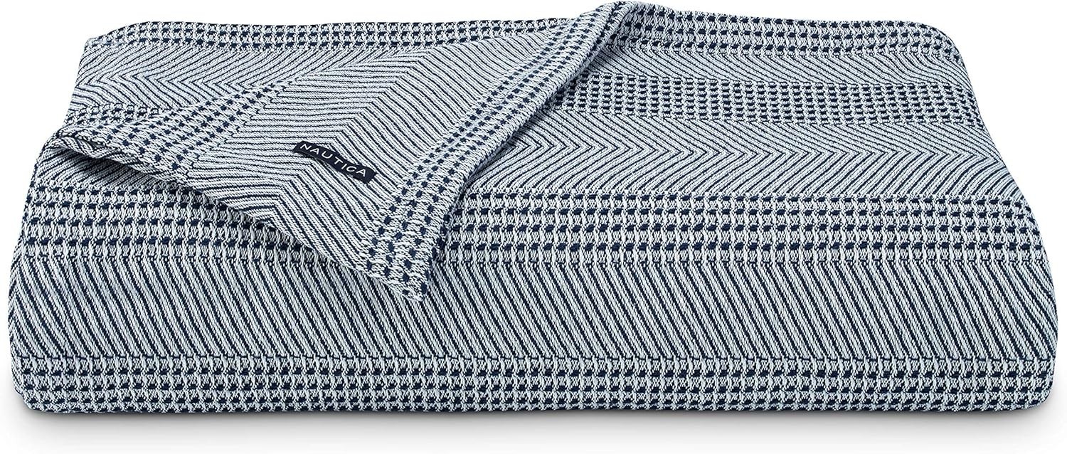Blanket Soft Cotton Bedding, Medium Weight for All Seasons, Queen, Navy gallery