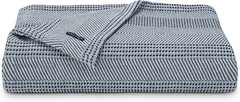 Blanket Soft Cotton Bedding, Medium Weight for All Seasons, Queen, Navy