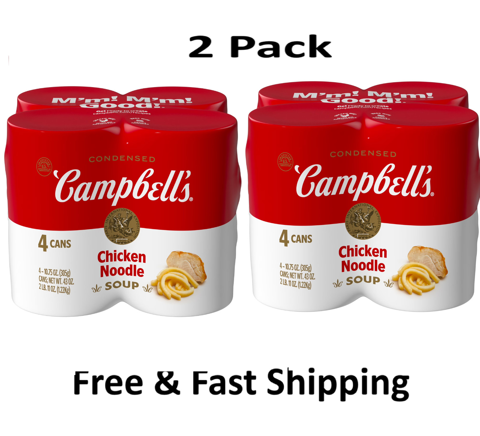 Campbell’s condensed Chicken Noodle soup, 10.75 oz can, 4 Count each (2 Pack) gallery