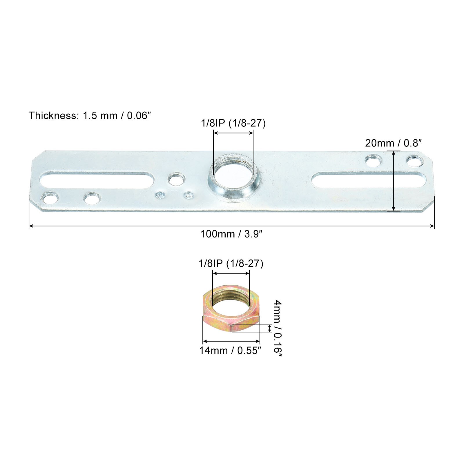 5 Set 100x20mm Light Fixture Crossbar Kit Ceiling Light Plate Silver Tone gallery