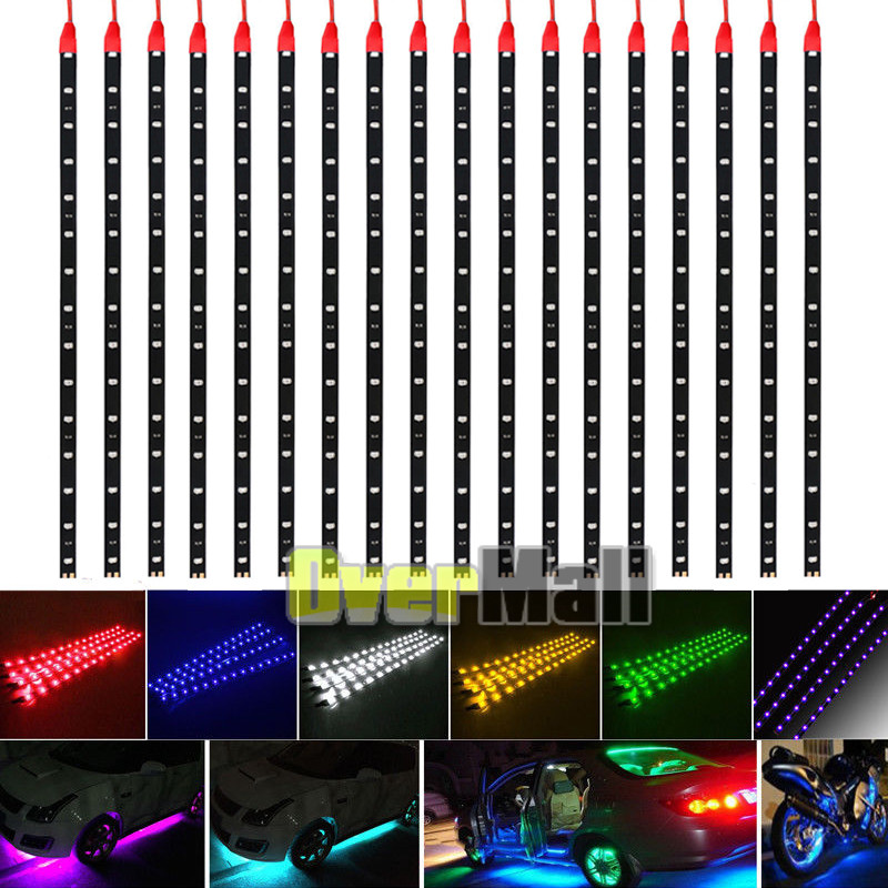 Lot Waterproof 12''/15 DC 12V Motor LED Strip Underbody Light For Car Motorcycle gallery