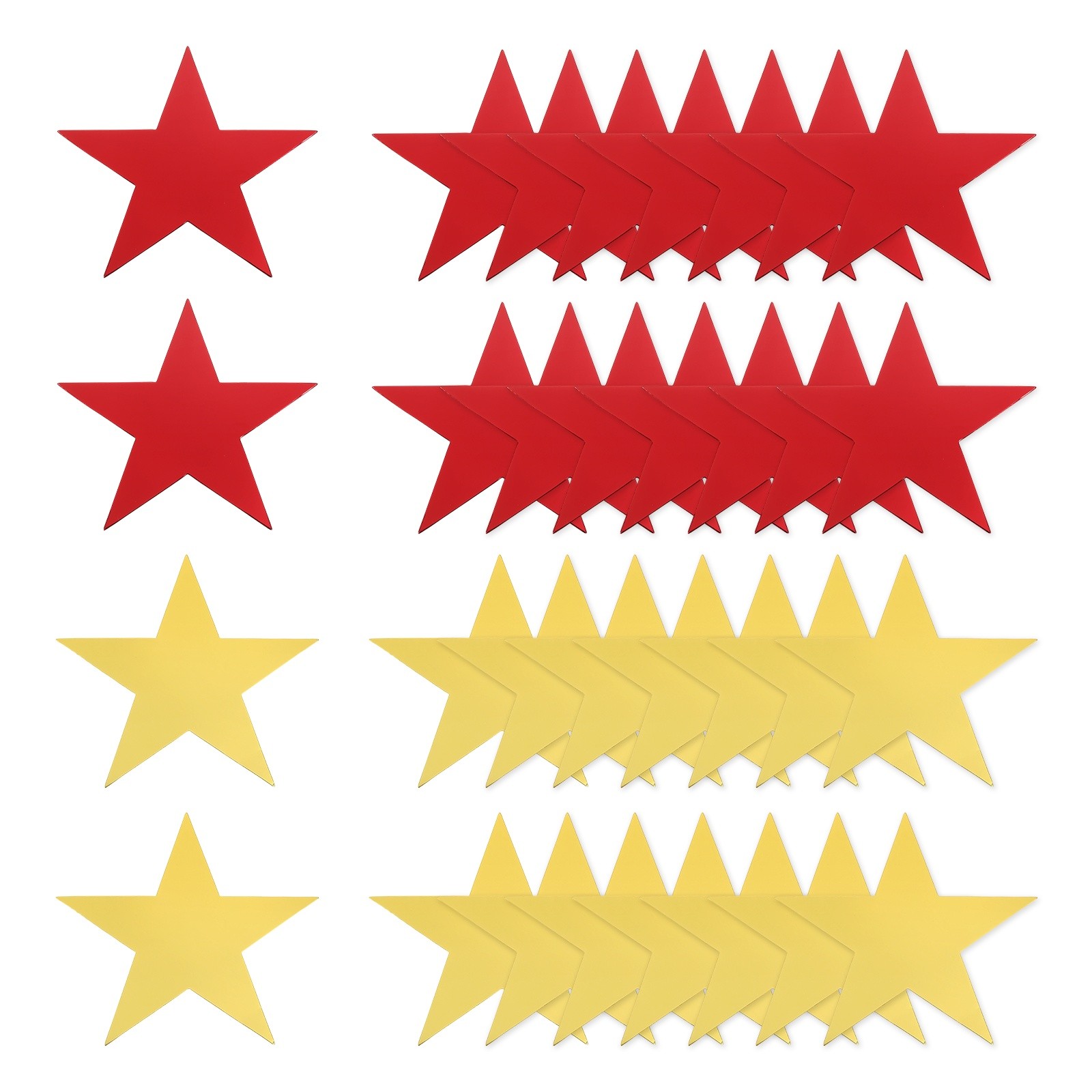 48 Pcs Stars Cutouts, 6 Inch Double Printed Paper Stars, Gold/Red gallery