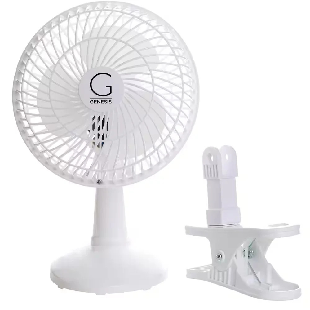 Genesis Clip On Fan Table Top Convertible 6in Adjustable Quiet 2 Speed White gallery