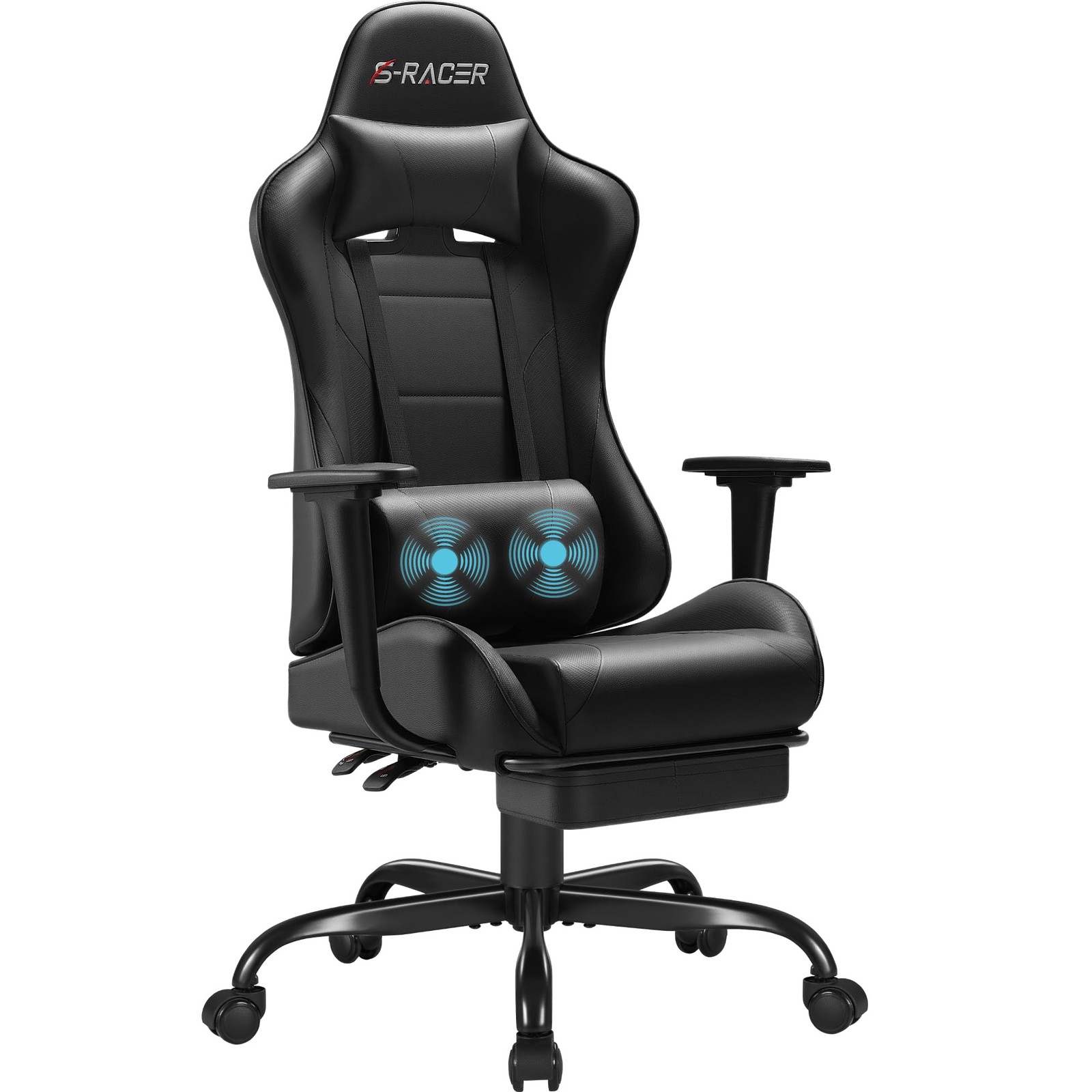 Homall Gaming Chairs, Computer Chair with 33.5D x 20.6W x 44.8H in, Black gallery