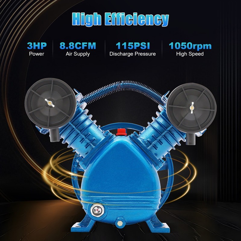 Replacement Air Compressor Pump Single Stage V Style Twin Cylinder 3 HP 2-Piston gallery