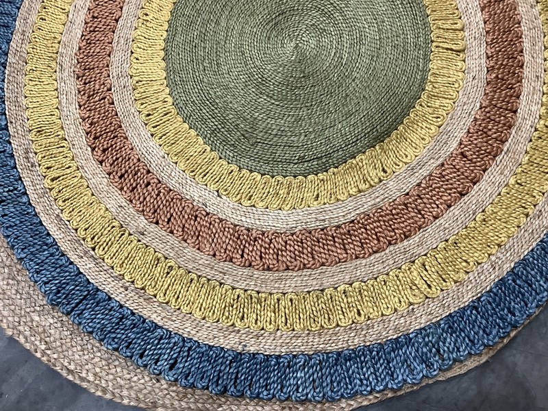 BLUE / MULTI 5'-0" x 5'-0" Broken Thread Rug, Reduced Price 1172685437 NF201C-5R gallery