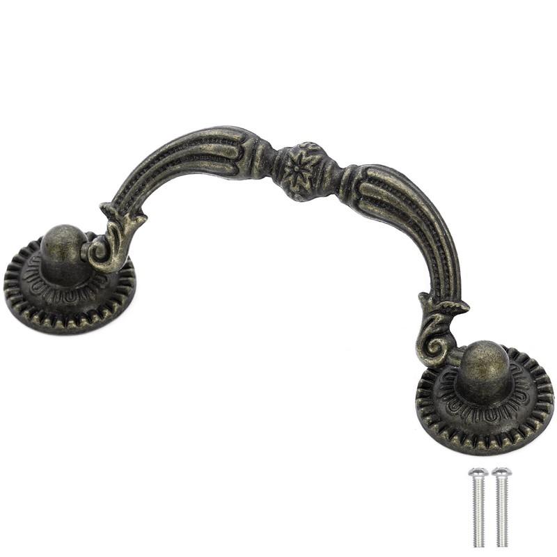 10Pack Drawer Pulls Vintage Drop Antique Bronze Cabinet Dresser Handles Knob gallery