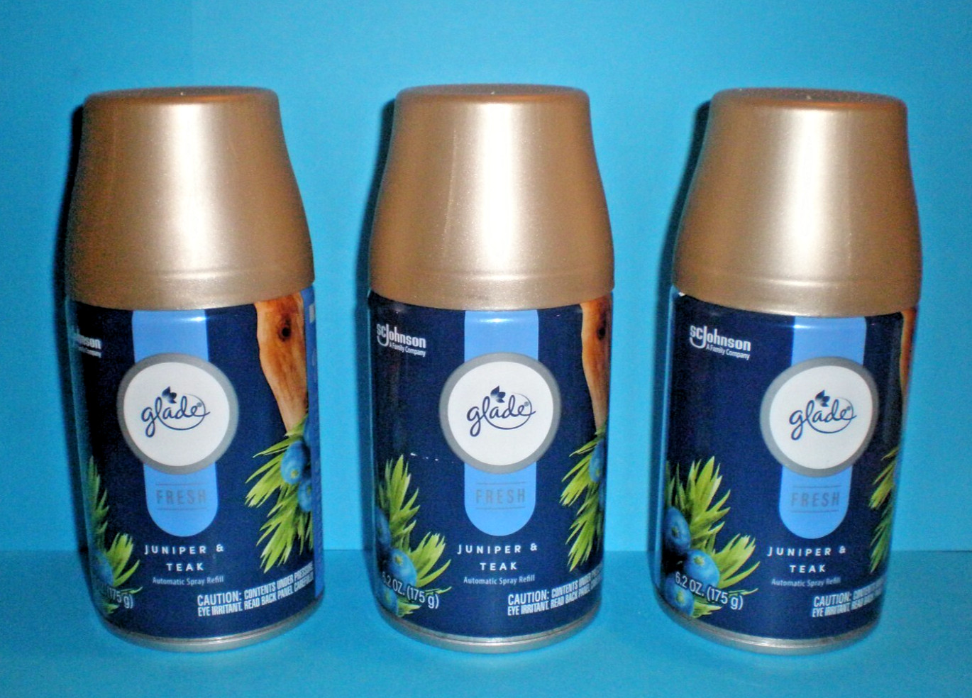 (3) Glade Automatic Spray Can Refills JUNIPER TEAK WOOD FITS AIRWICK gallery