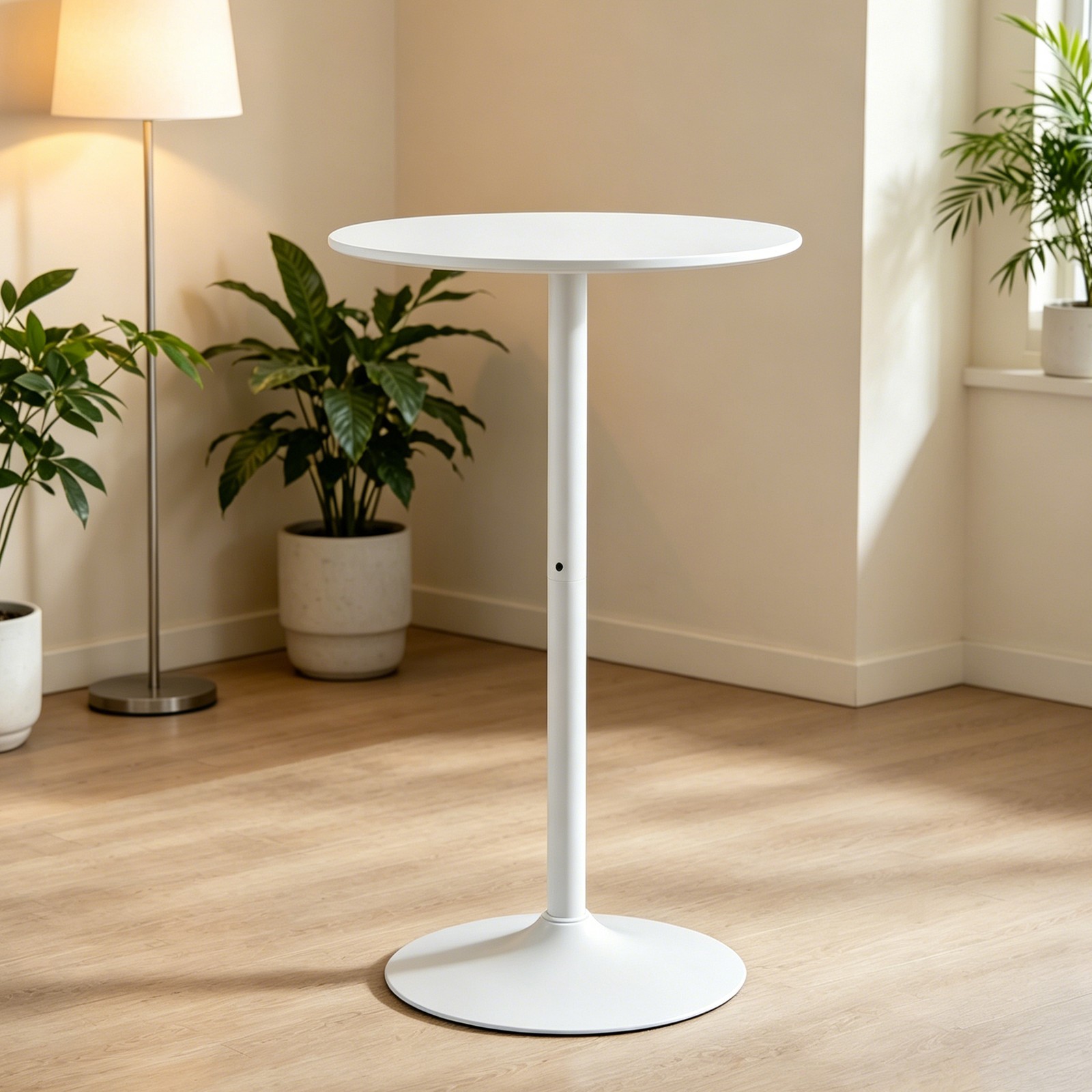 24 in Round Bar Table Modern Dining Table Dining Table Coffee Table - White gallery