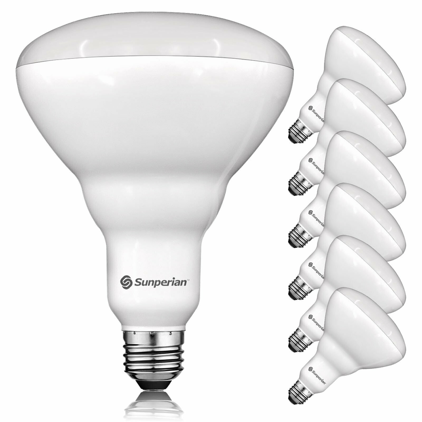 Sunperian 6 Pack BR40 LED Flood Light Bulb 13W 6500K Ultra Daylight 1400lm E26 gallery