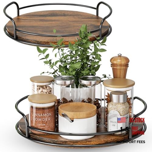 2 Pack 9'' 10'' Lazy Susan Turntable Organizer for Table Top 9in+10in 2 Pack gallery