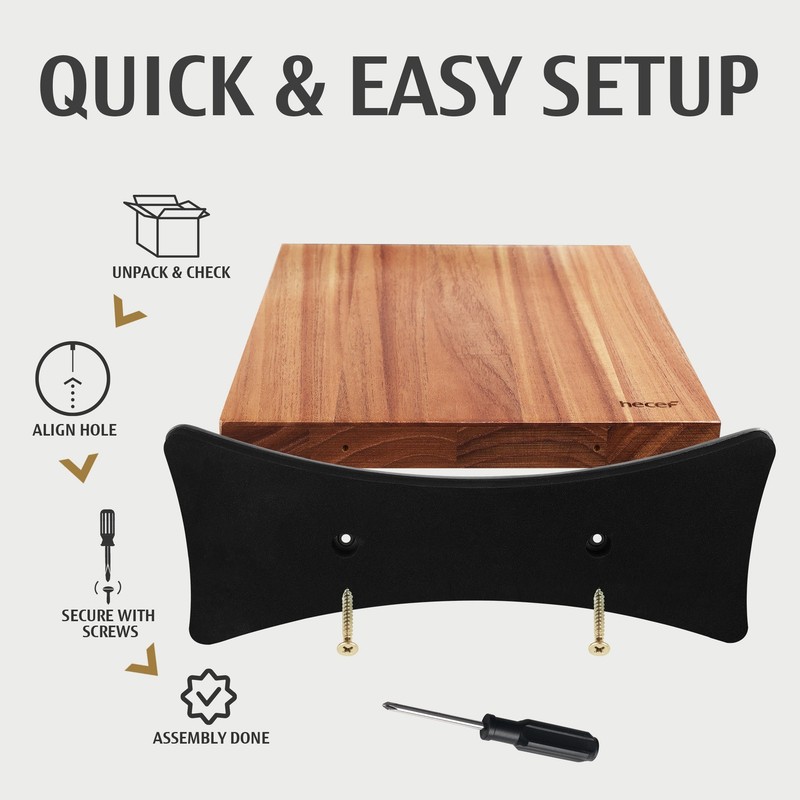 Magnetic Knife Block Double-Sided Powerful Magnet Wooden Knife Holder forKitchen gallery
