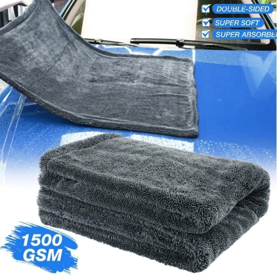 Water Absorbing Car Wash Microfiber Drying Towel Twisted Loop 24 x 36" 1500GSM gallery