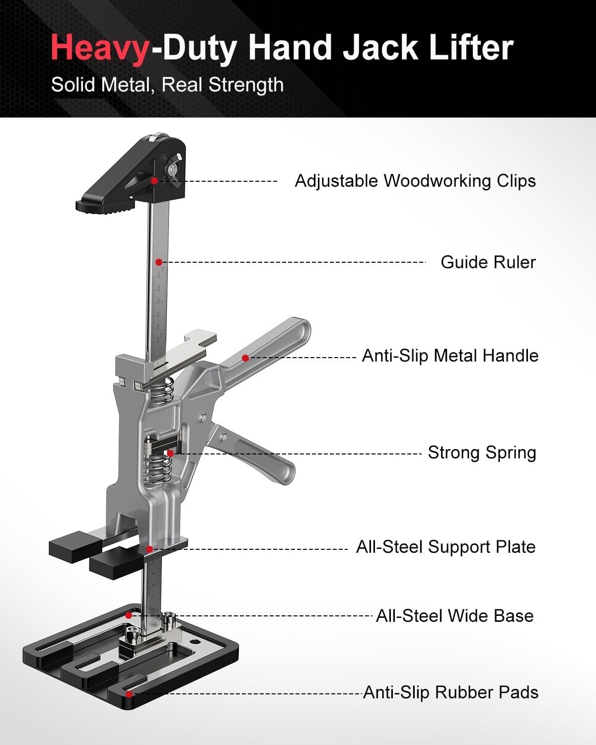 Labor Saving Arm Jack, 2 Pack Stainless Steel 15.6 Inch Construction Jack gallery
