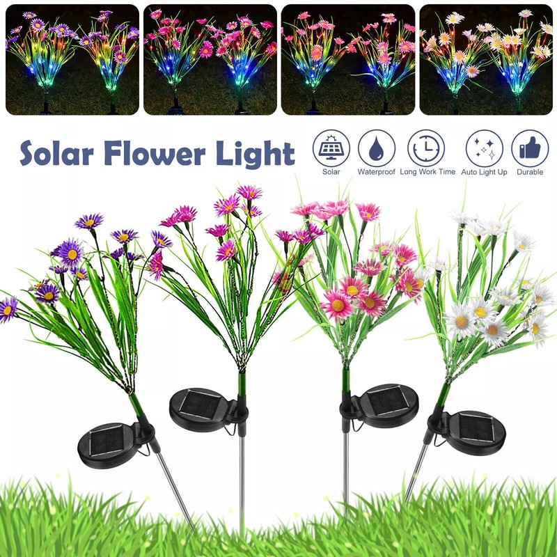1-4Pack Solar Garden Lights LED Daisy Flower Stake Lamp Outdoor Yard Patio Decor gallery