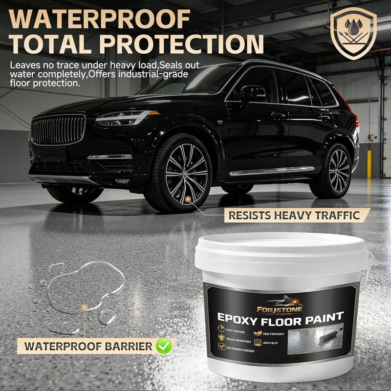 Epoxy Floor Paint Kit Colored Sand Self Leveling Concrete Garage 2KG gallery