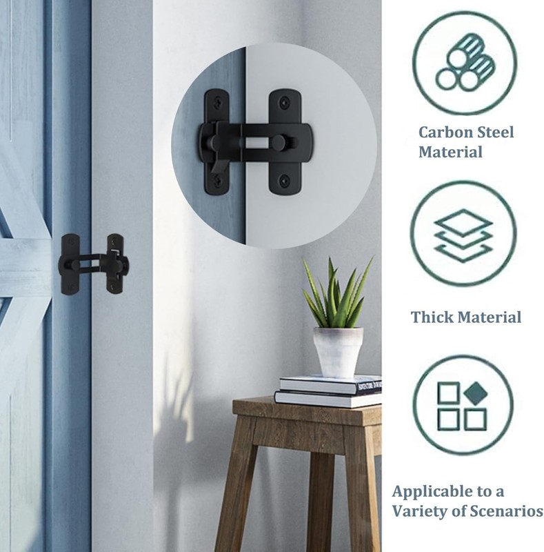 Multi-Purpose 90 Degree Angle Latch for Barns, Windows, and Double Doors gallery