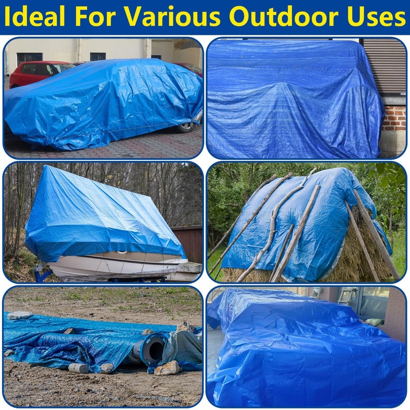 24x16 Ft Waterproof Pool Ground Cloth - Heavy Duty Liner Pad & Tarp with Stakes gallery