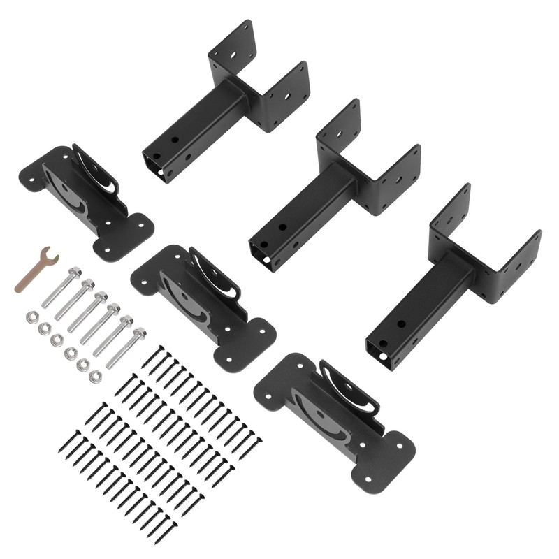 3Pcs Adjustable Roof Riser Brackets Pergola Beam Brackets For 3-1/2" Wood Post gallery