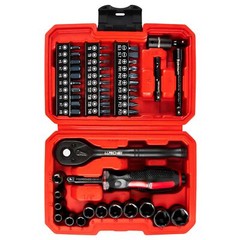48 Piece 1/4 Inch Mini Socket Ratchet Wrench Set, Metric Shallow Socket (4-14…