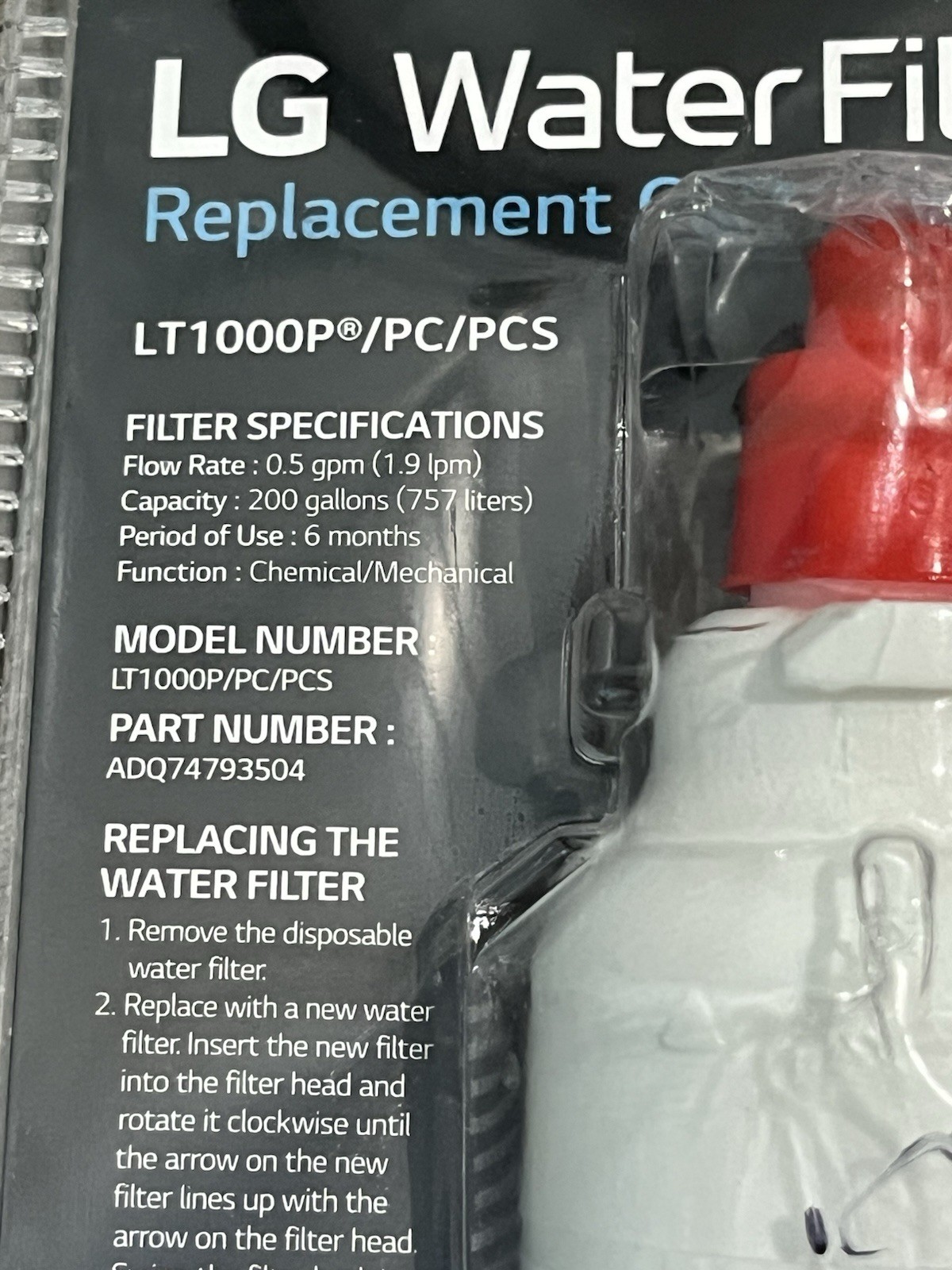 Water Filter for Select LG Refrigerators, LT1000P LT1000PC LT1000PCS P/PC/PCS gallery