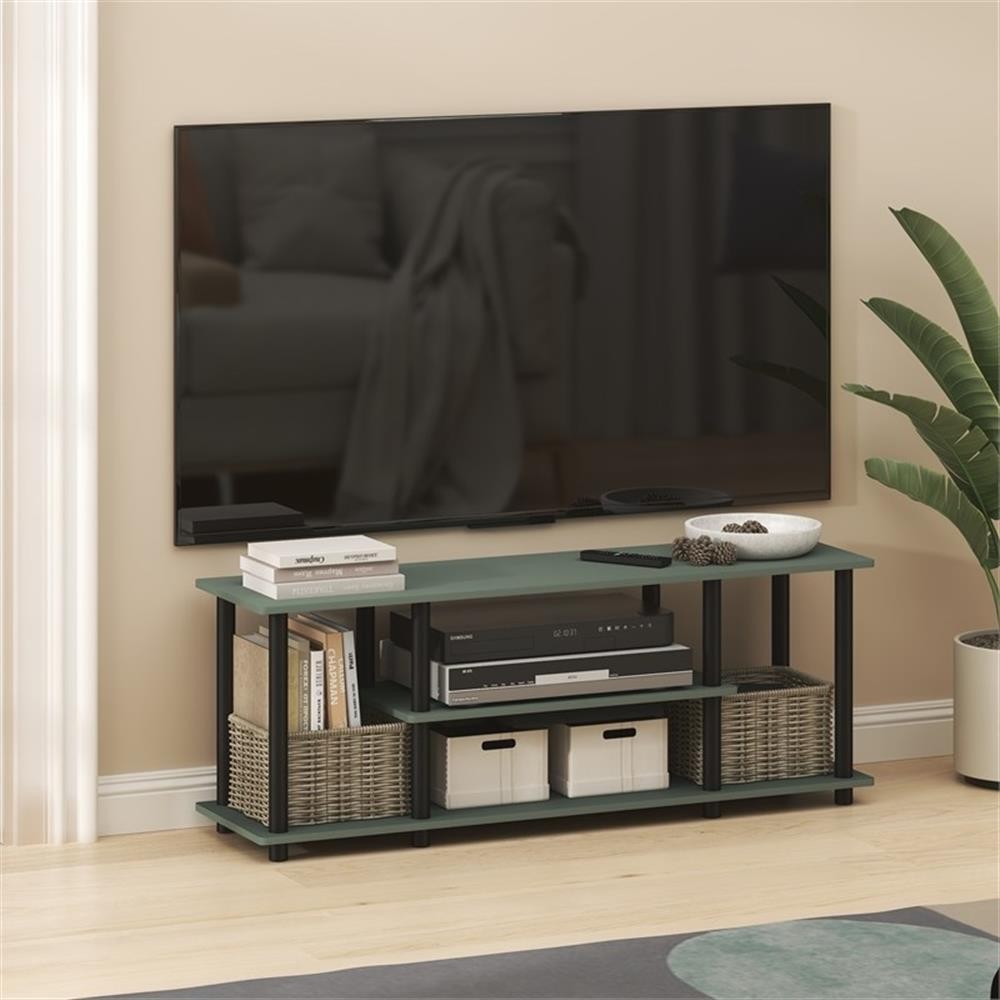 Pemberly Row 3-Tier TV 3D Entertainment Center up to 50 Inch in Sage Green gallery