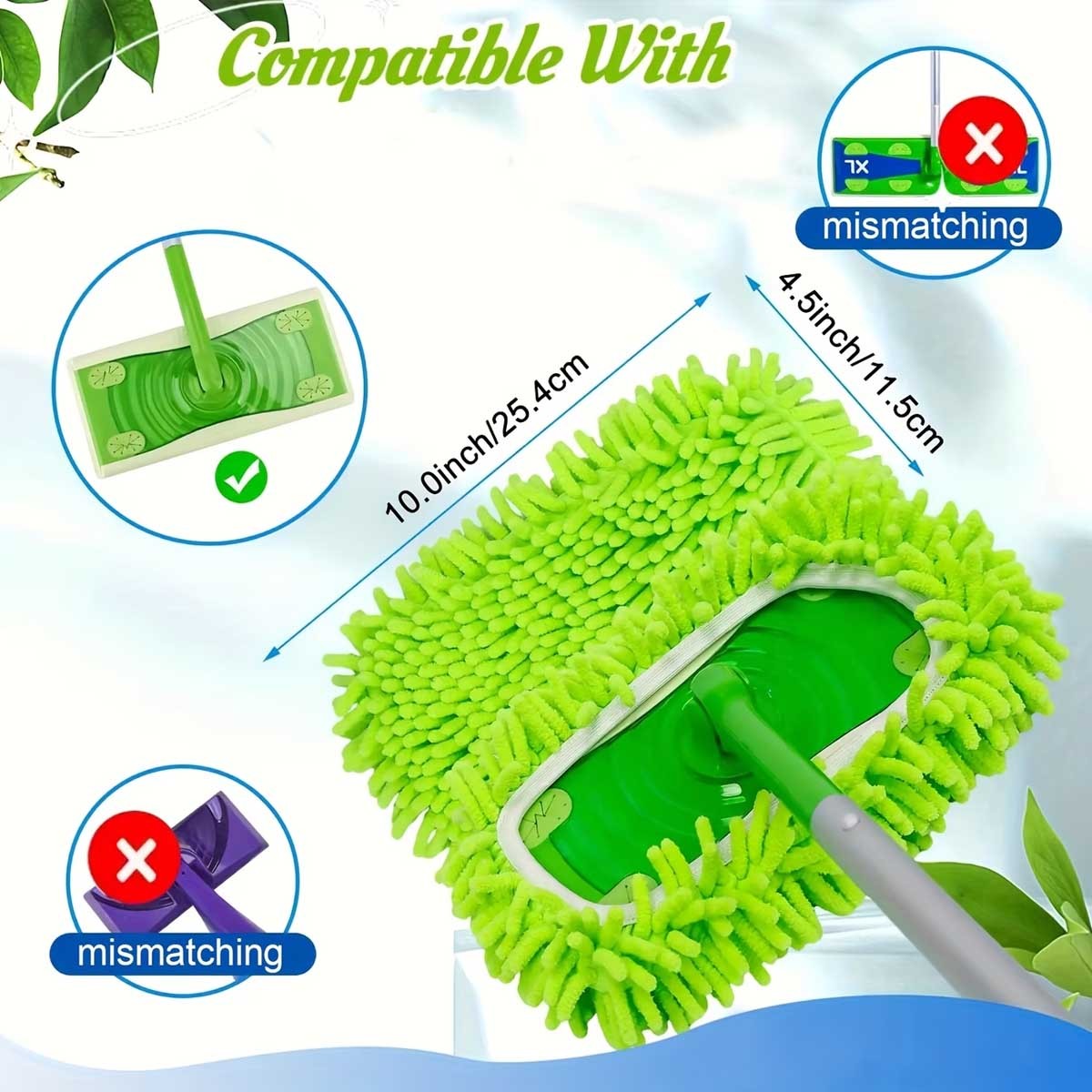6Pcs Reusable Microfiber Mop Pads For Swiffer Sweeper, Wet & Dry Flat mop Cover gallery