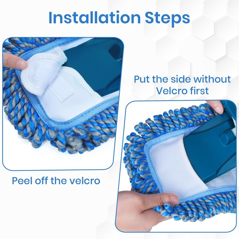 2 Pack Microfiber Mop Replacement Pad For Dry Dusting Wet Mopping dust Mop Asin gallery