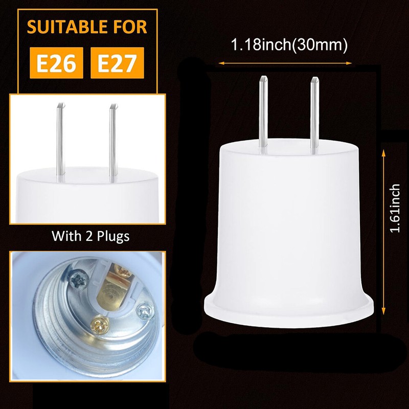 5/10PCS E26/E27 Light Bulb Socket to US Plug Adapter Converter Lamp Holder gallery